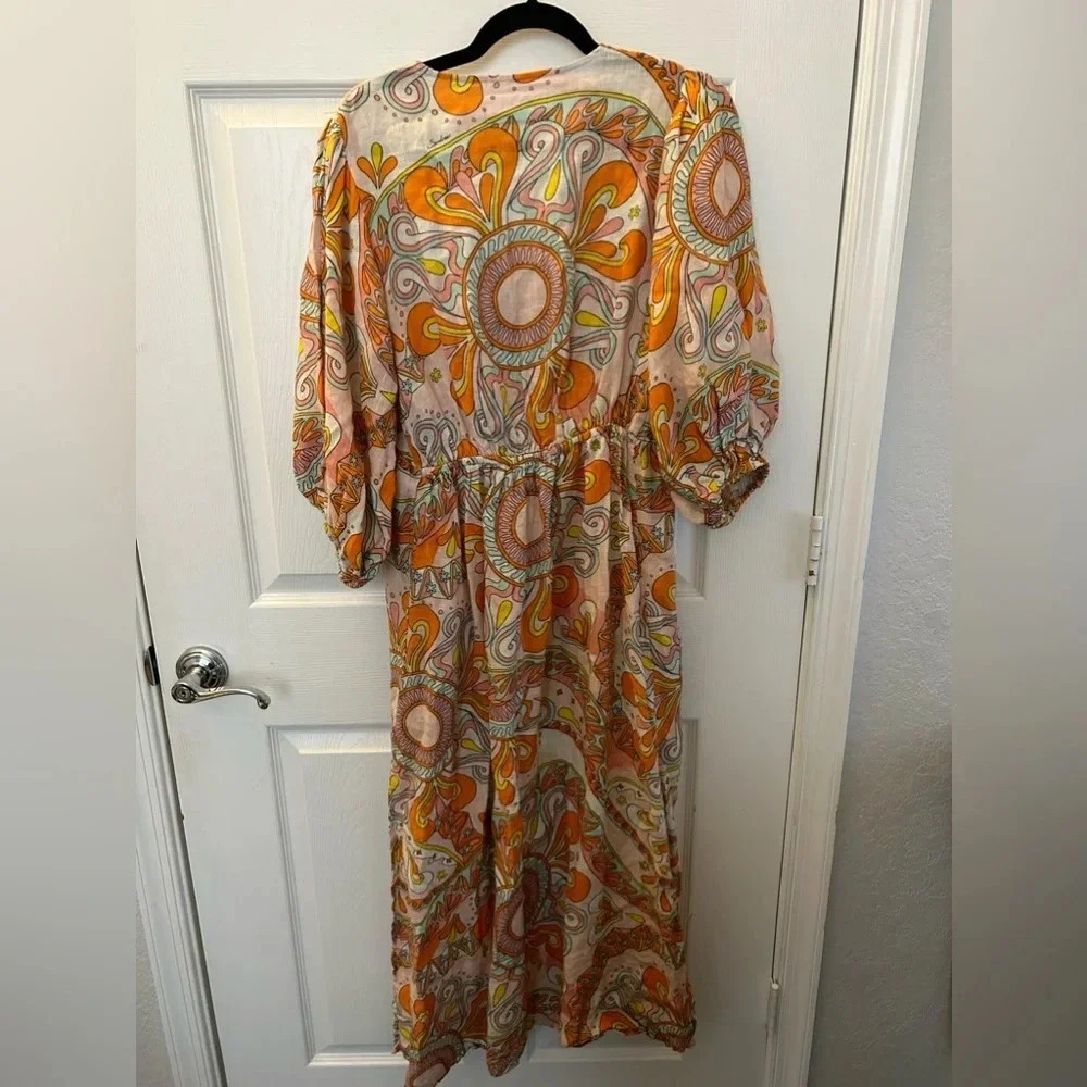 Sundress Eva Long Dress Linen Havana Aquarelle — image 5 of 7